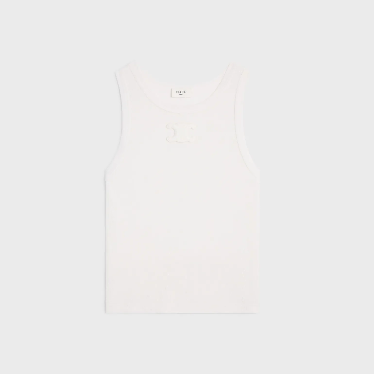 triomphe tank top in ribbed silk jersey