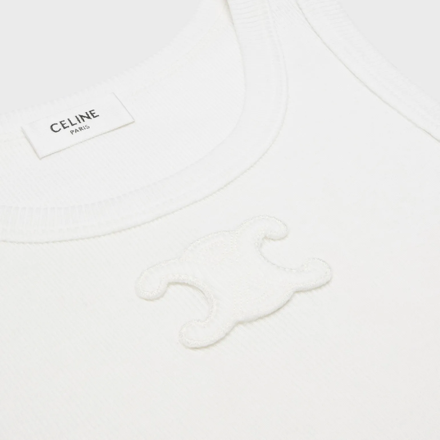 triomphe tank top in ribbed silk jersey