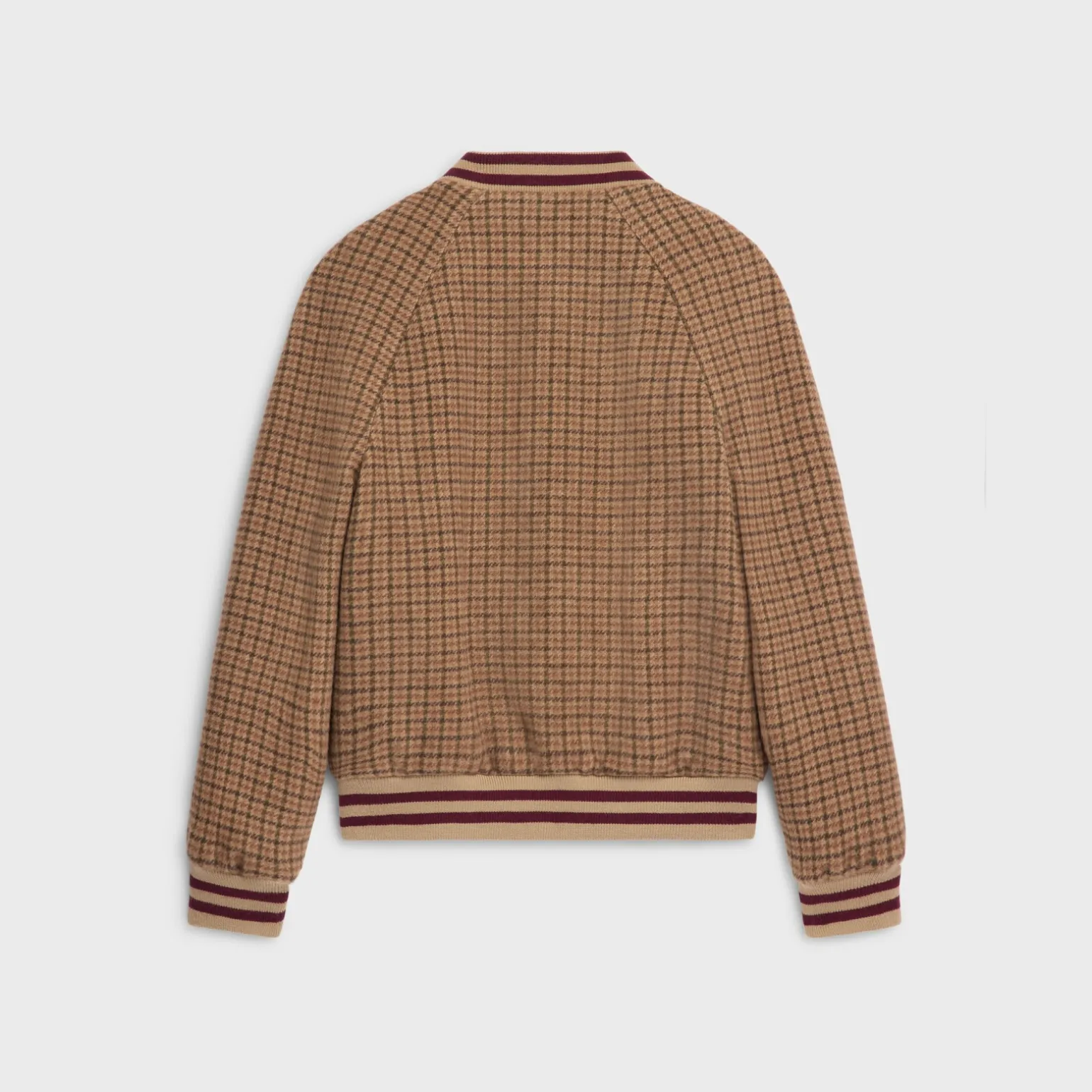 triomphe teddy jacket in houndstooth wool