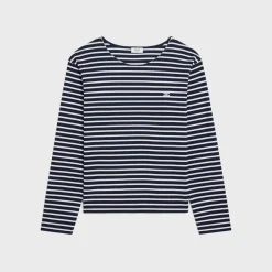 triomphe t-shirt in striped cotton jersey