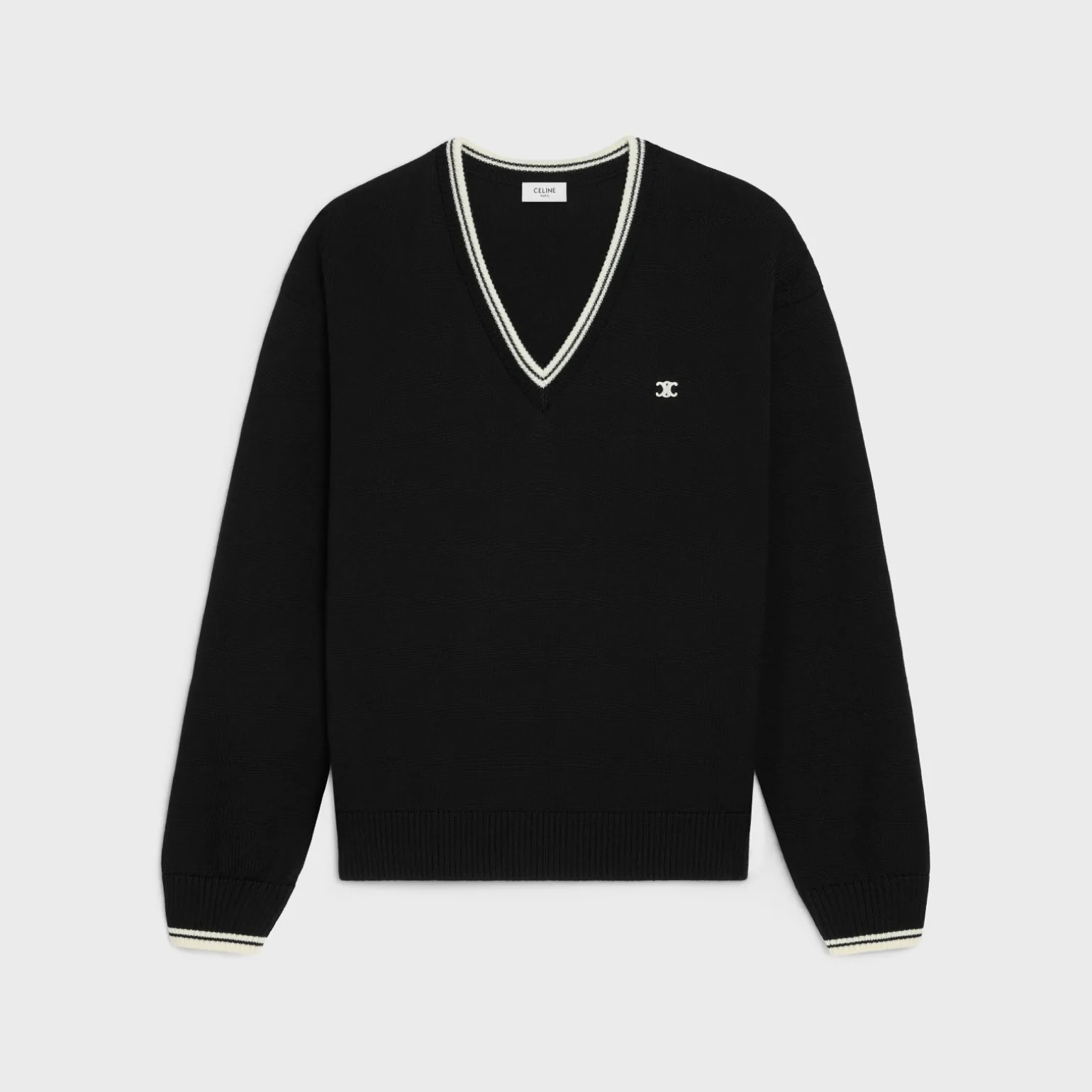 triomphe V-neck sweater in wool