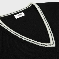 triomphe V-neck sweater in wool
