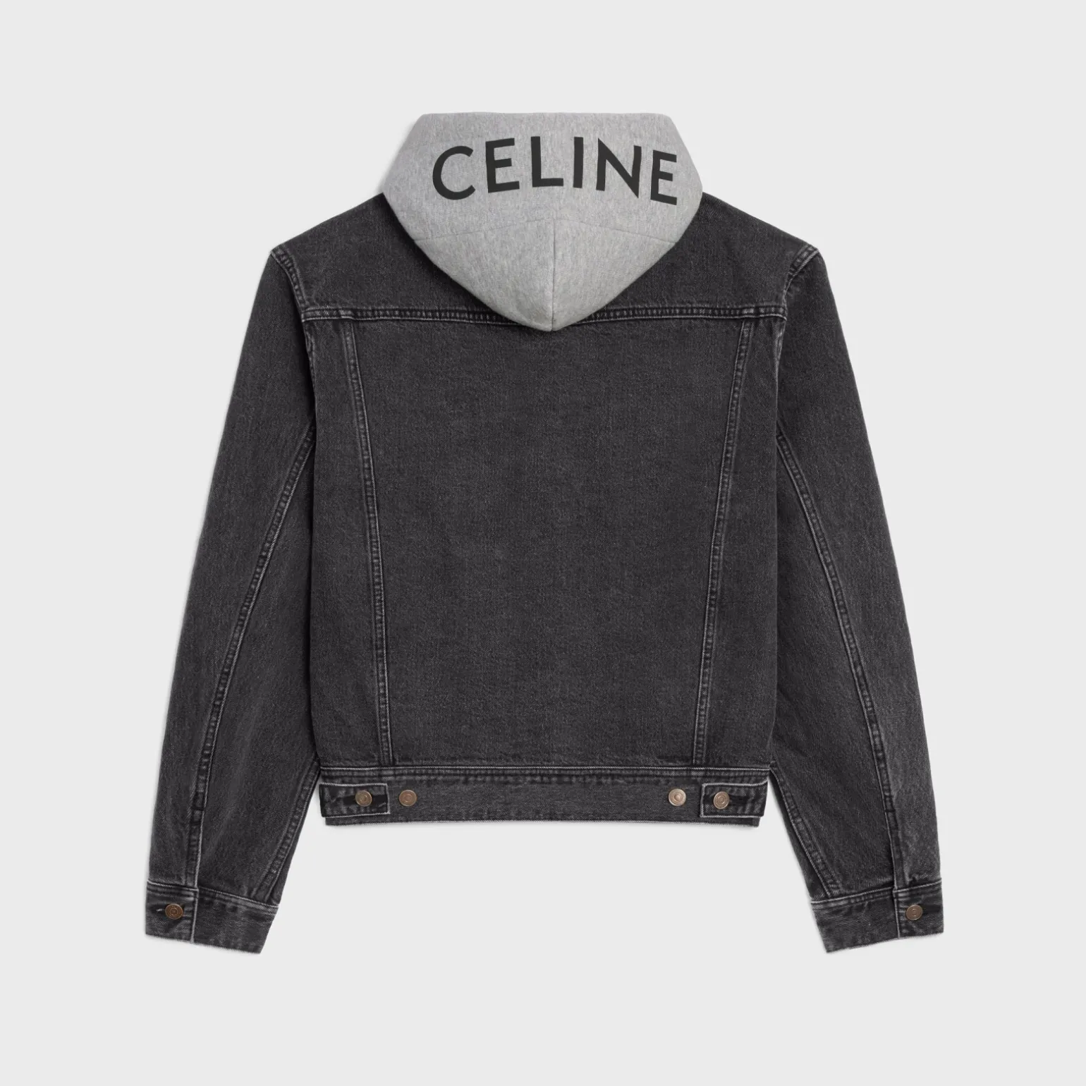 trucker jacket in charcoal wash denim