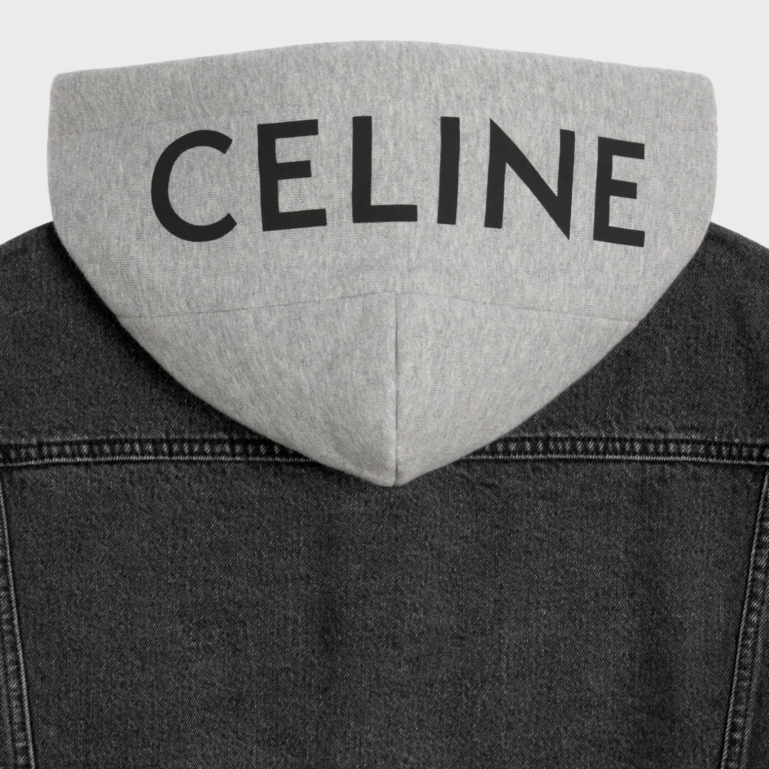 trucker jacket in charcoal wash denim