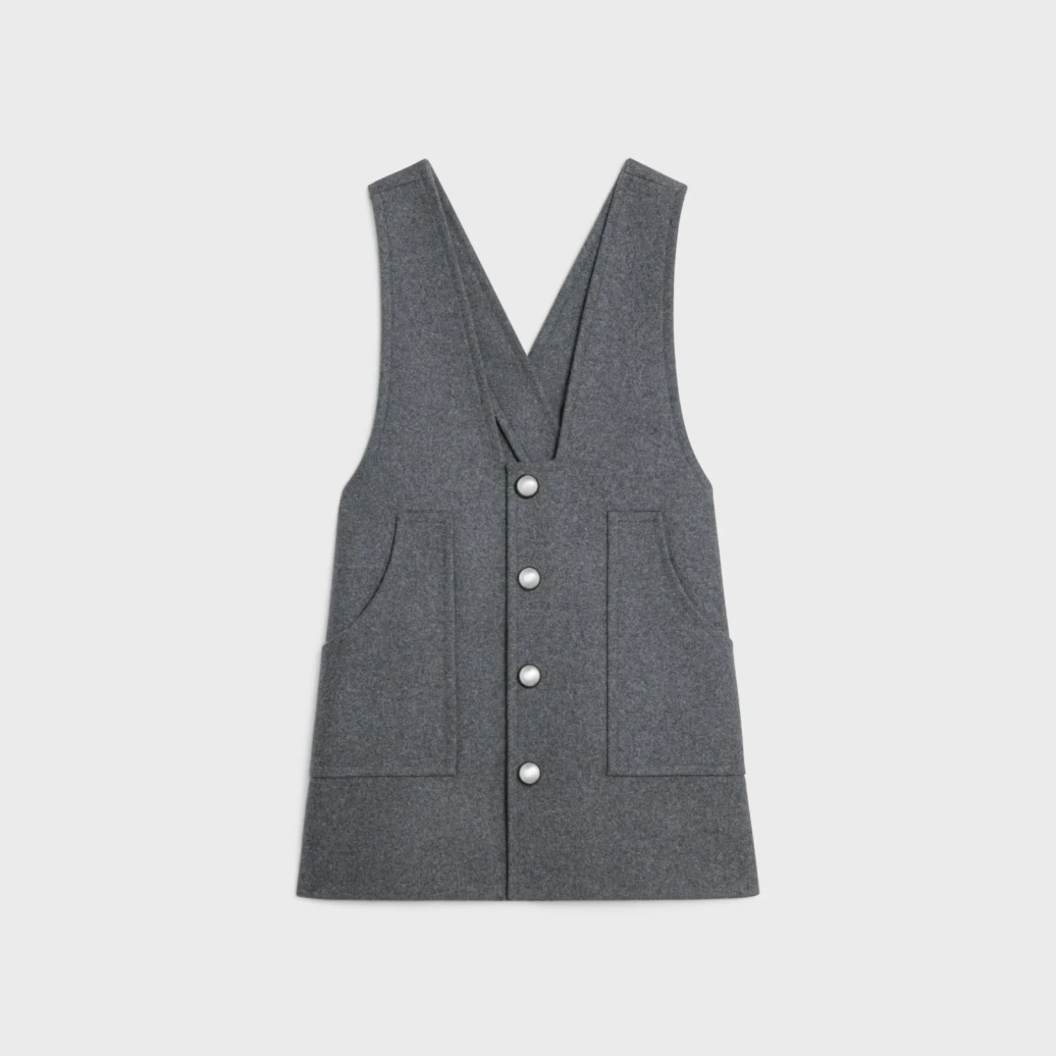 tunic mini dress in wool cloth