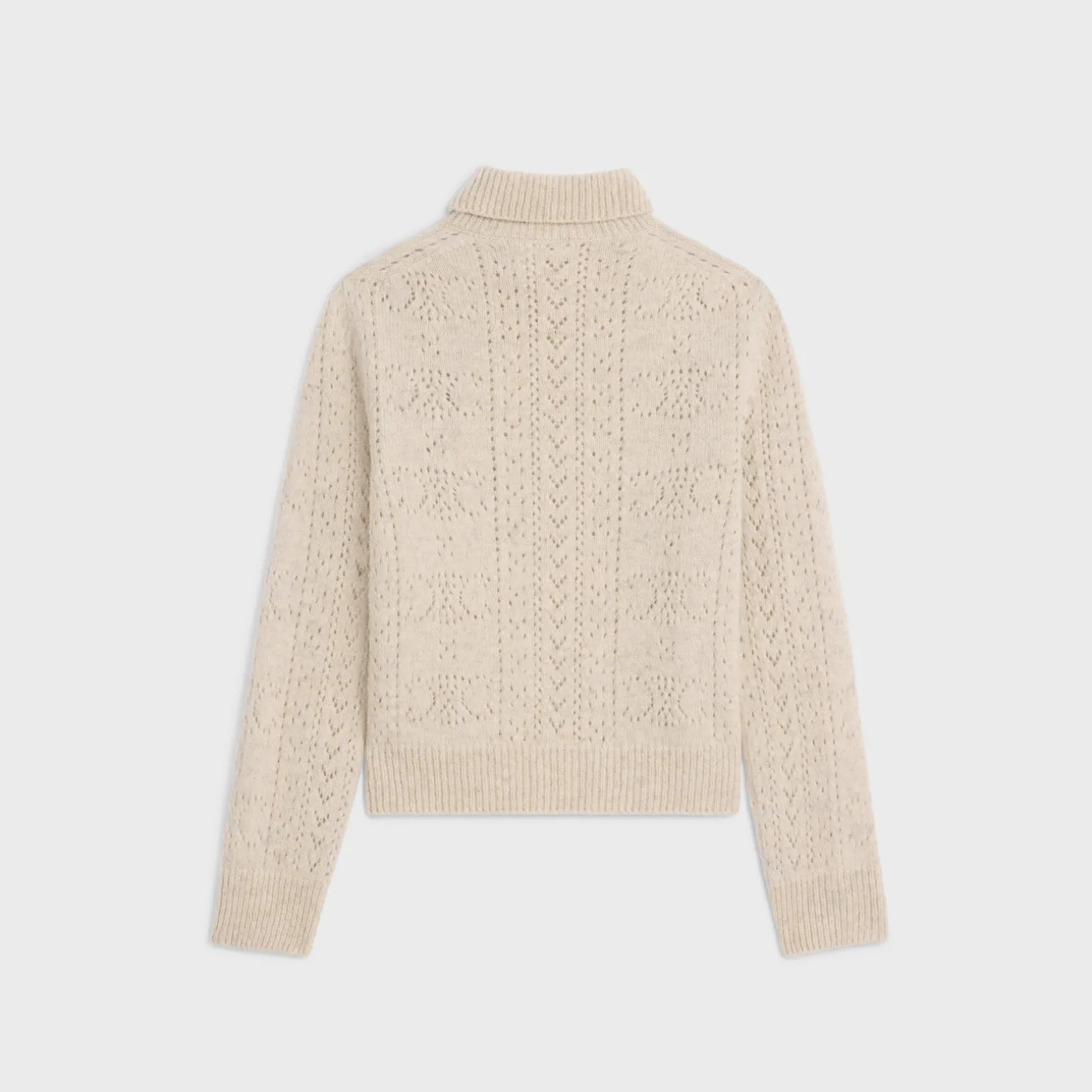 turtleneck sweater in Shetland pointelle