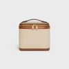 VANITIY CASE IN TEXTILE AND CALFSKIN
