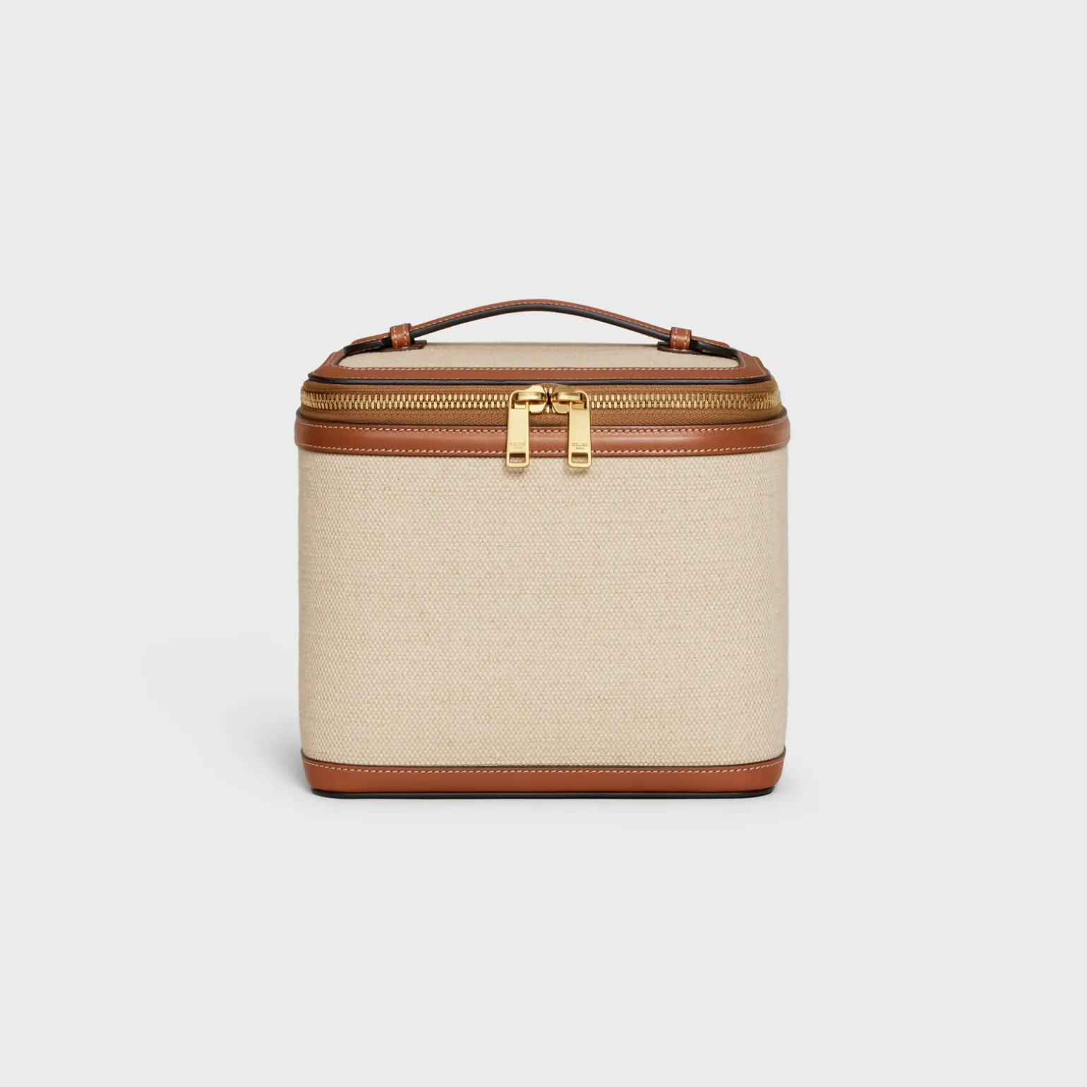 VANITIY CASE IN TEXTILE AND CALFSKIN