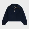 vareuse sweater in ribbed wool and cashmere