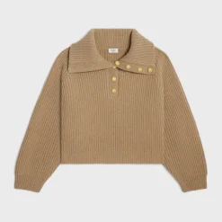vareuse sweater in ribbed wool and cashmere