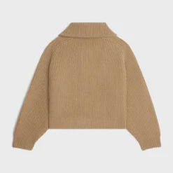 vareuse sweater in ribbed wool and cashmere
