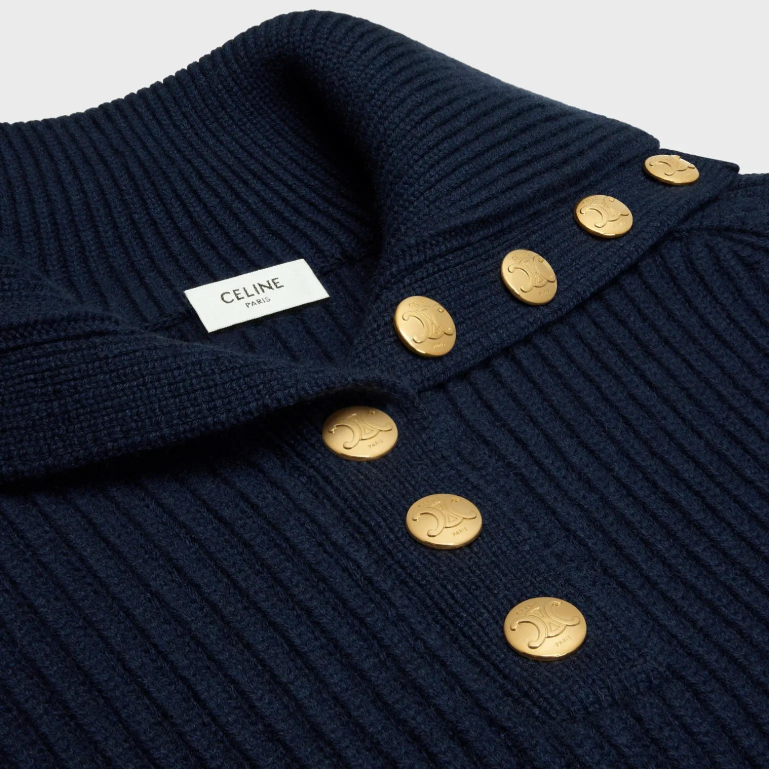 vareuse sweater in ribbed wool and cashmere