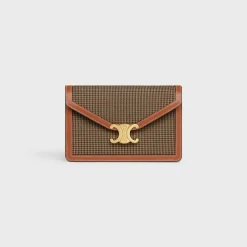 WALLET ON CHAIN MARGO in PIED DE POULE TEXTILE AND CALFSKIN
