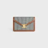 WALLET ON CHAIN MARGO in STRIPED TEXTILE AND CALFSKIN
