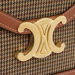 WALLET ON CHAIN MARGO in PIED DE POULE TEXTILE AND CALFSKIN
