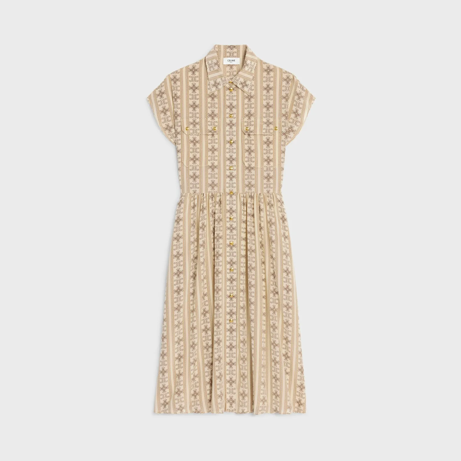 workwear dress in crêpe de chine