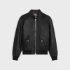 zipped blouson jacket in soft lambskin