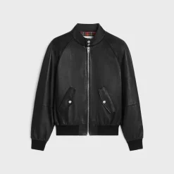 zipped blouson jacket in soft lambskin