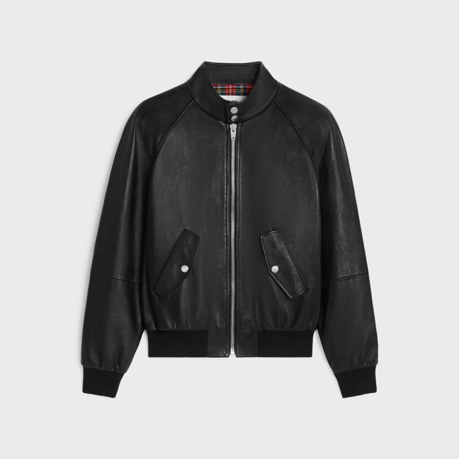 zipped blouson jacket in soft lambskin