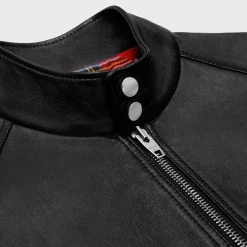 zipped blouson jacket in soft lambskin
