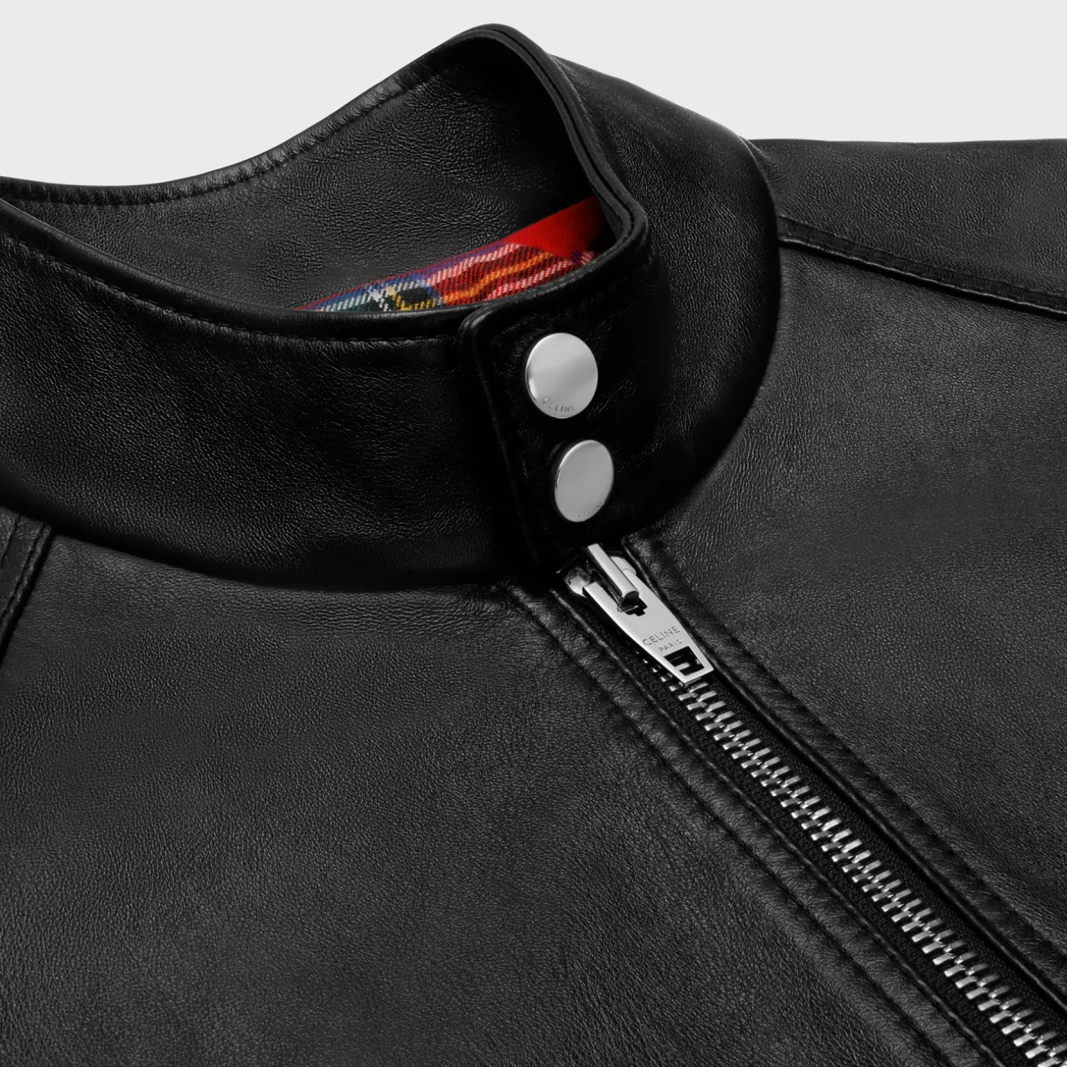 zipped blouson jacket in soft lambskin
