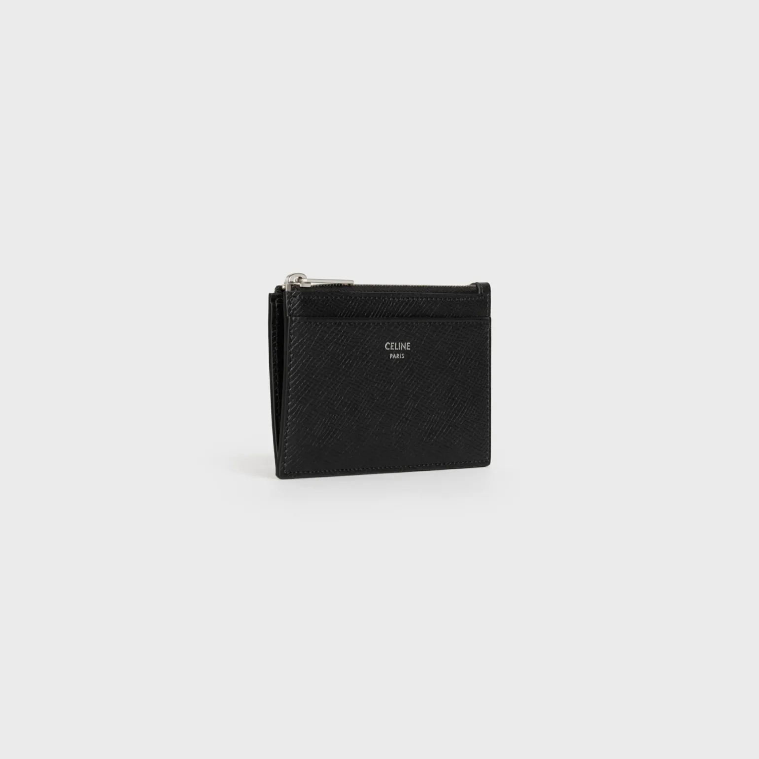 Zipped Card Holder in Grained Calfskin