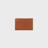 Zipped Card Holder in Natural calfskin with triomphe embossed