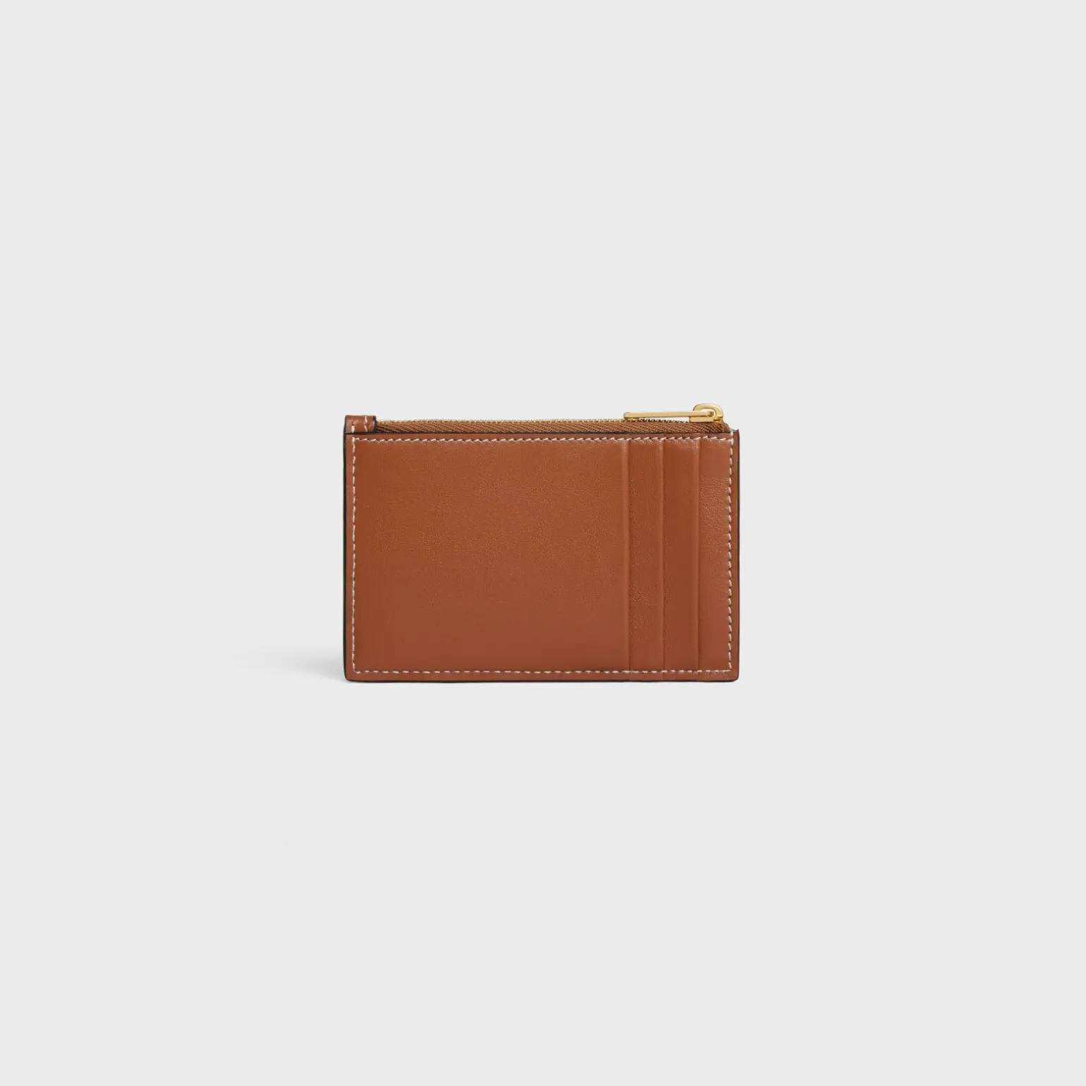 Zipped Card Holder in smooth lambskin