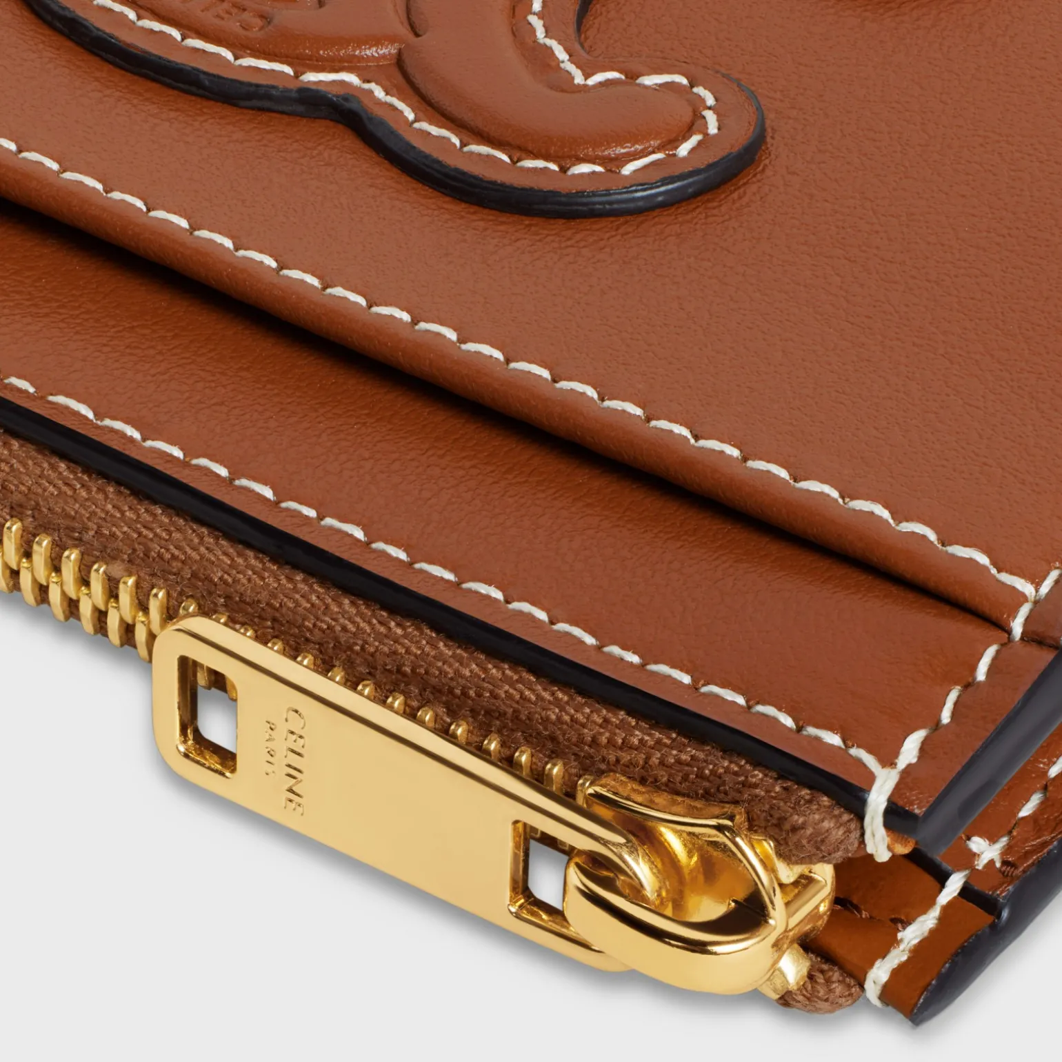 Zipped Card Holder in smooth lambskin