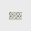 Zipped card holder in Triomphe canvas AND calfskin