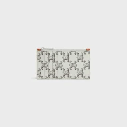 Zipped card holder in Triomphe canvas AND calfskin