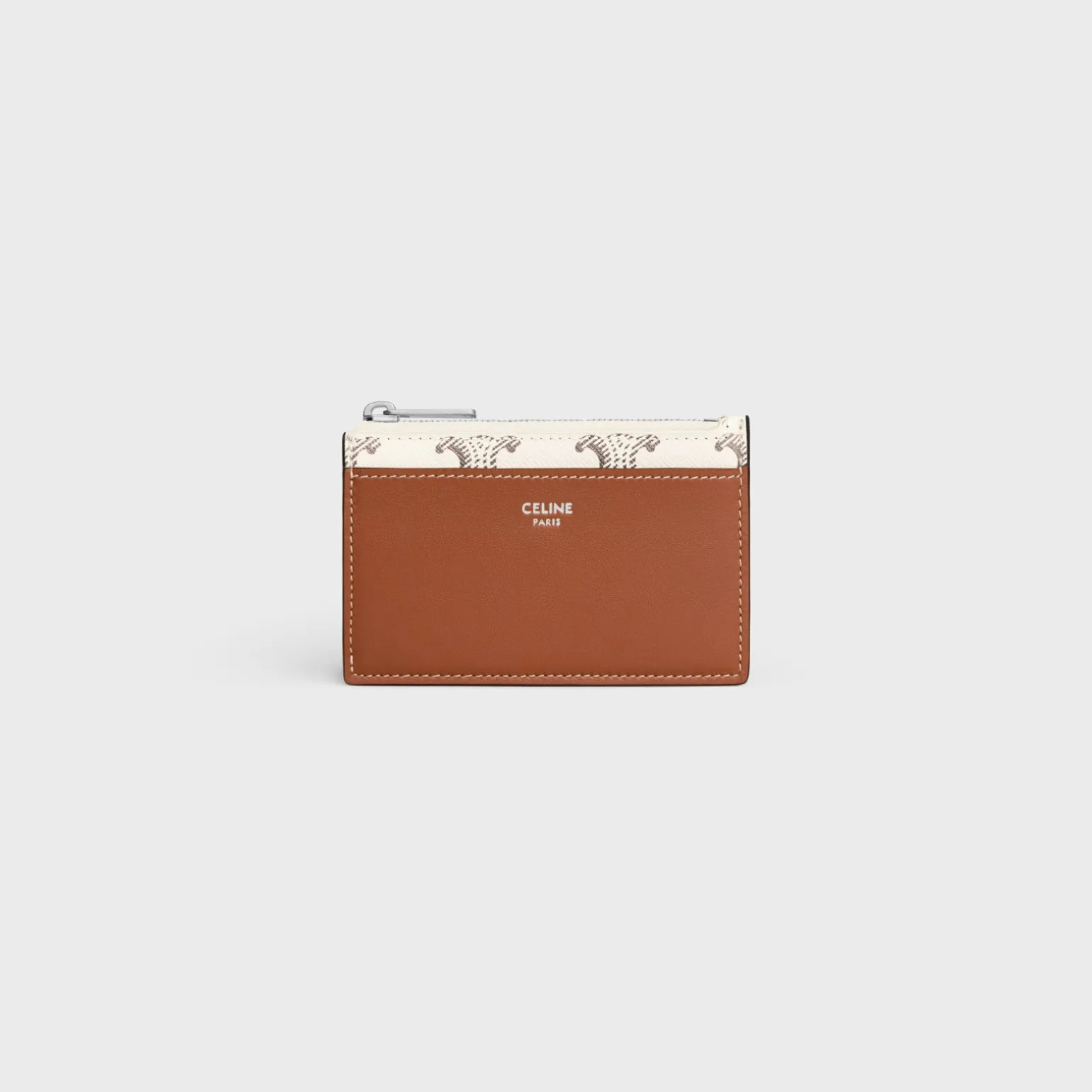 Zipped Card Holder in Triomphe Canvas AND Lambskin