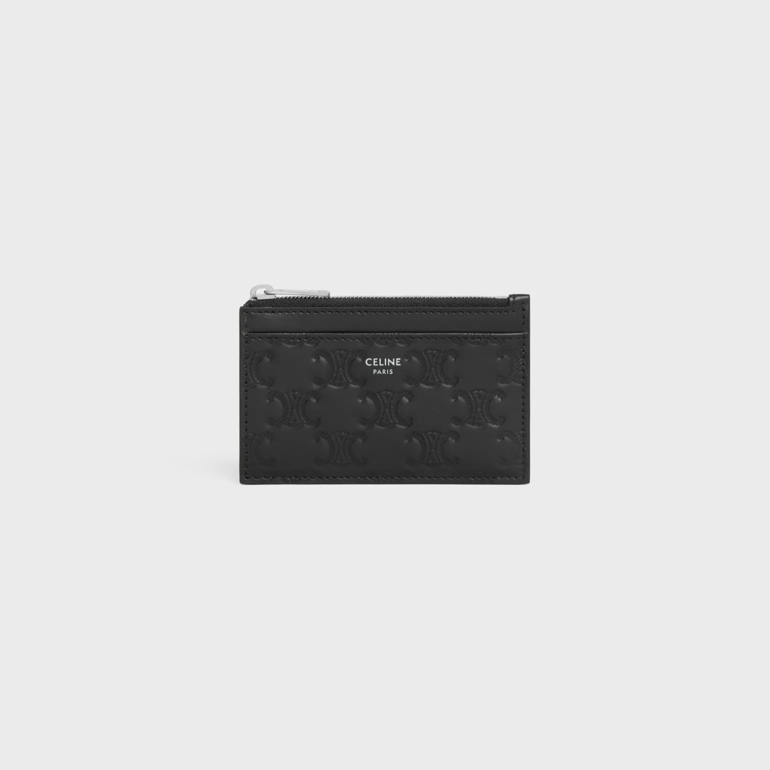 Zipped Card Holder Triomphe L.Embossed Calf T.Emb BLACK