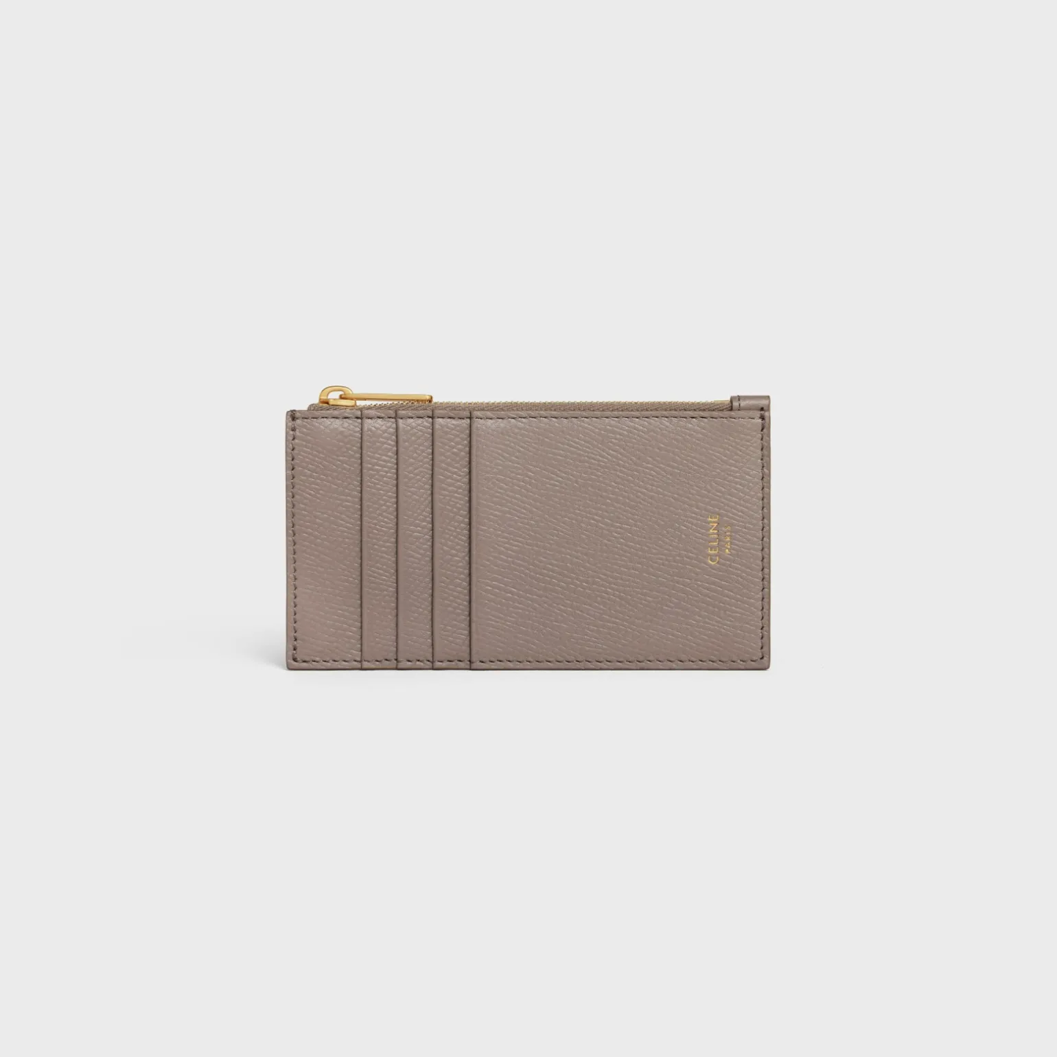 ZIPPED COMPACT CARD HOLDER ESSENTIALS in Grained Calfskin