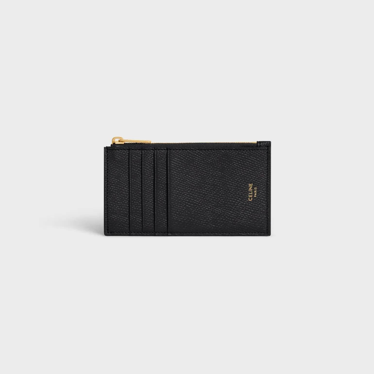 ZIPPED COMPACT CARD HOLDER ESSENTIALS in Grained Calfskin