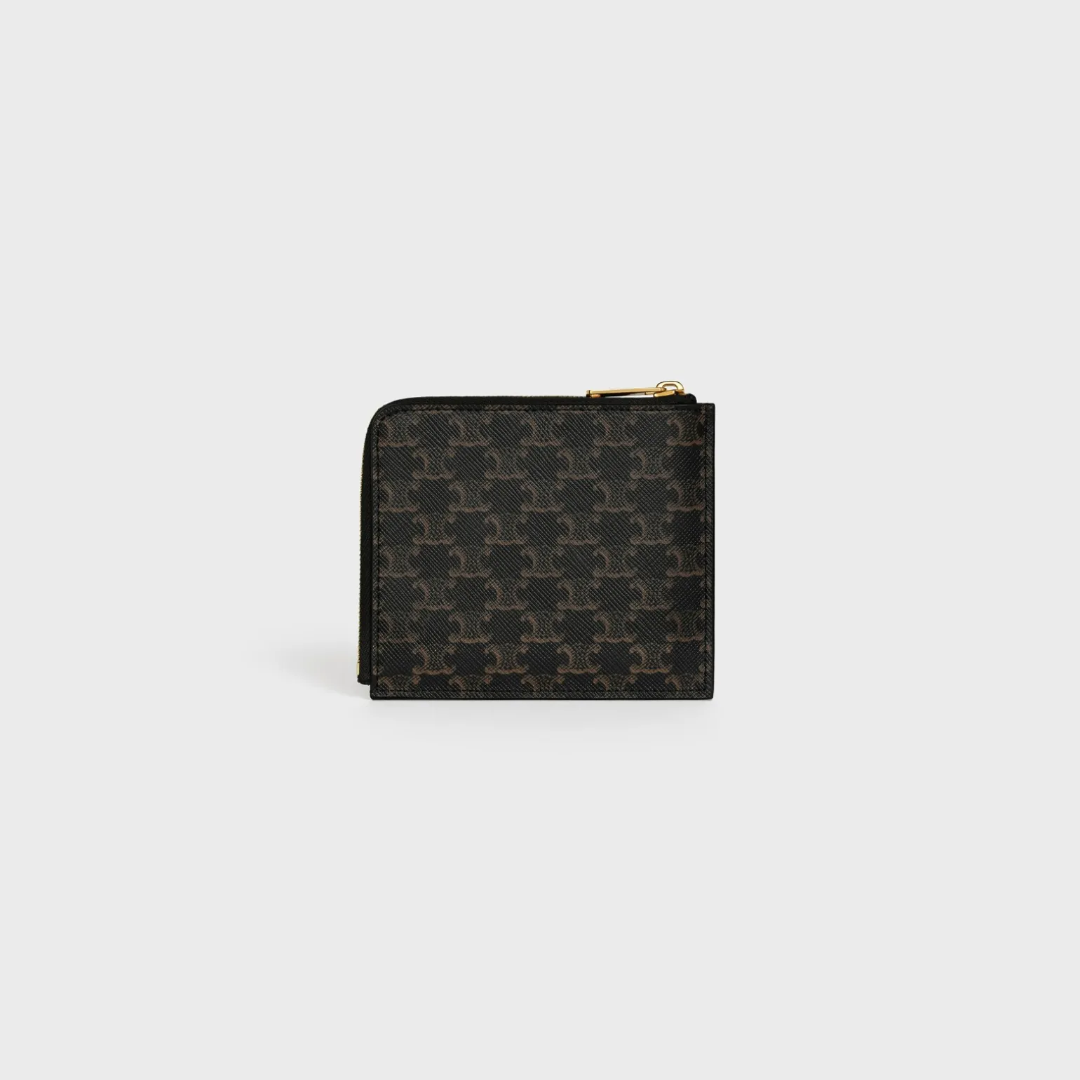 Zipped Purse with removable card holder in Triomphe Canvas and Lambskin